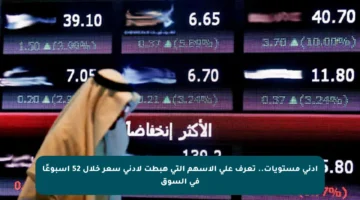 أدنى مستويات.. تعرف على الأسهم التي هبطت لأدنى سعر خلال 52 أسبوعًا في السوق